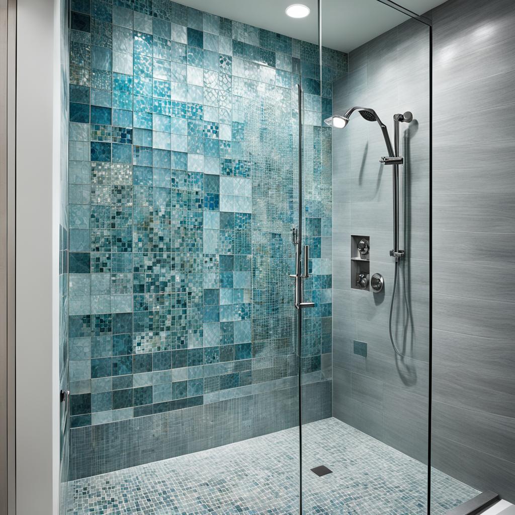 Walk-in shower tile patterns