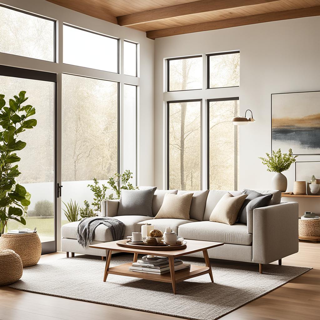 Zen-inspired living room with natural lighting