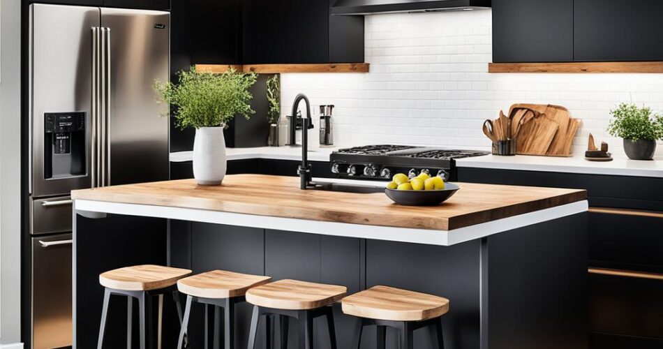 black and white kitchen