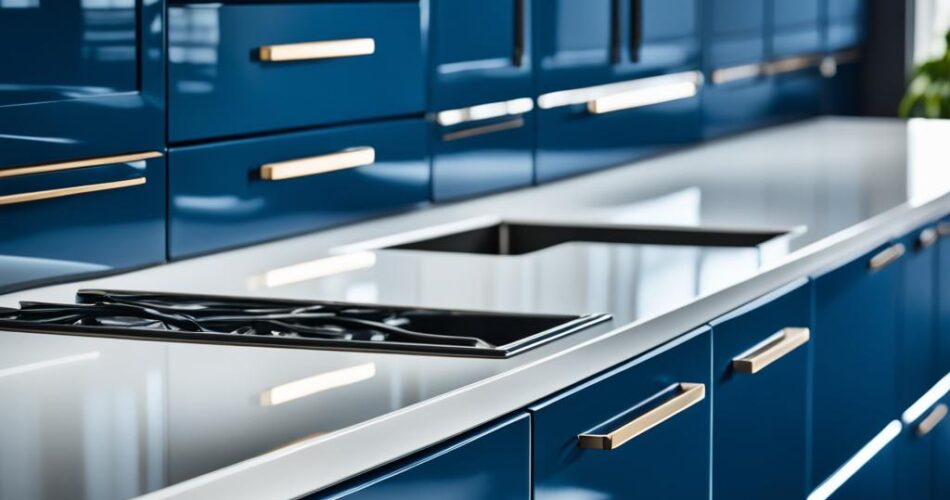 blue kitchen cabinets