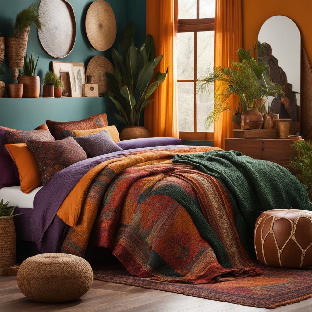 bohemian chic bedroom color palette