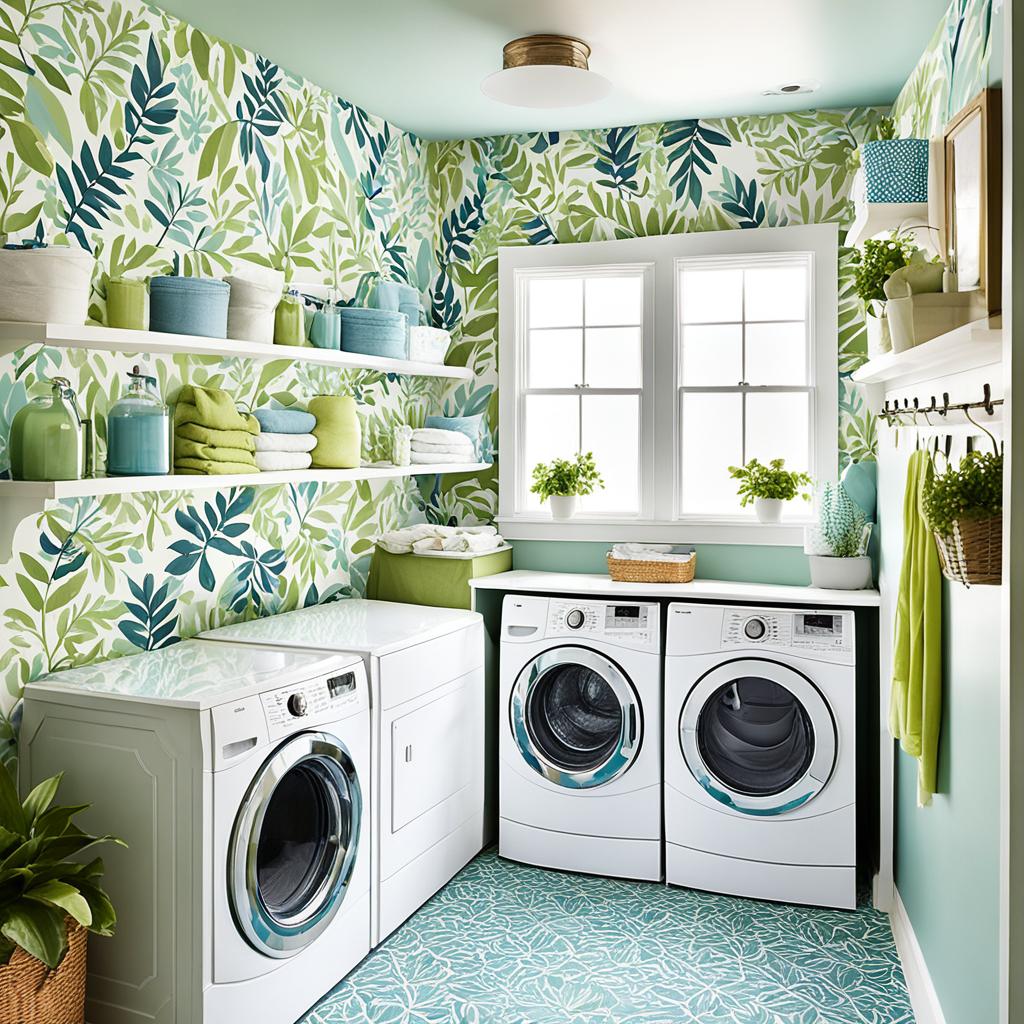 budget-friendly laundry room wallpaper