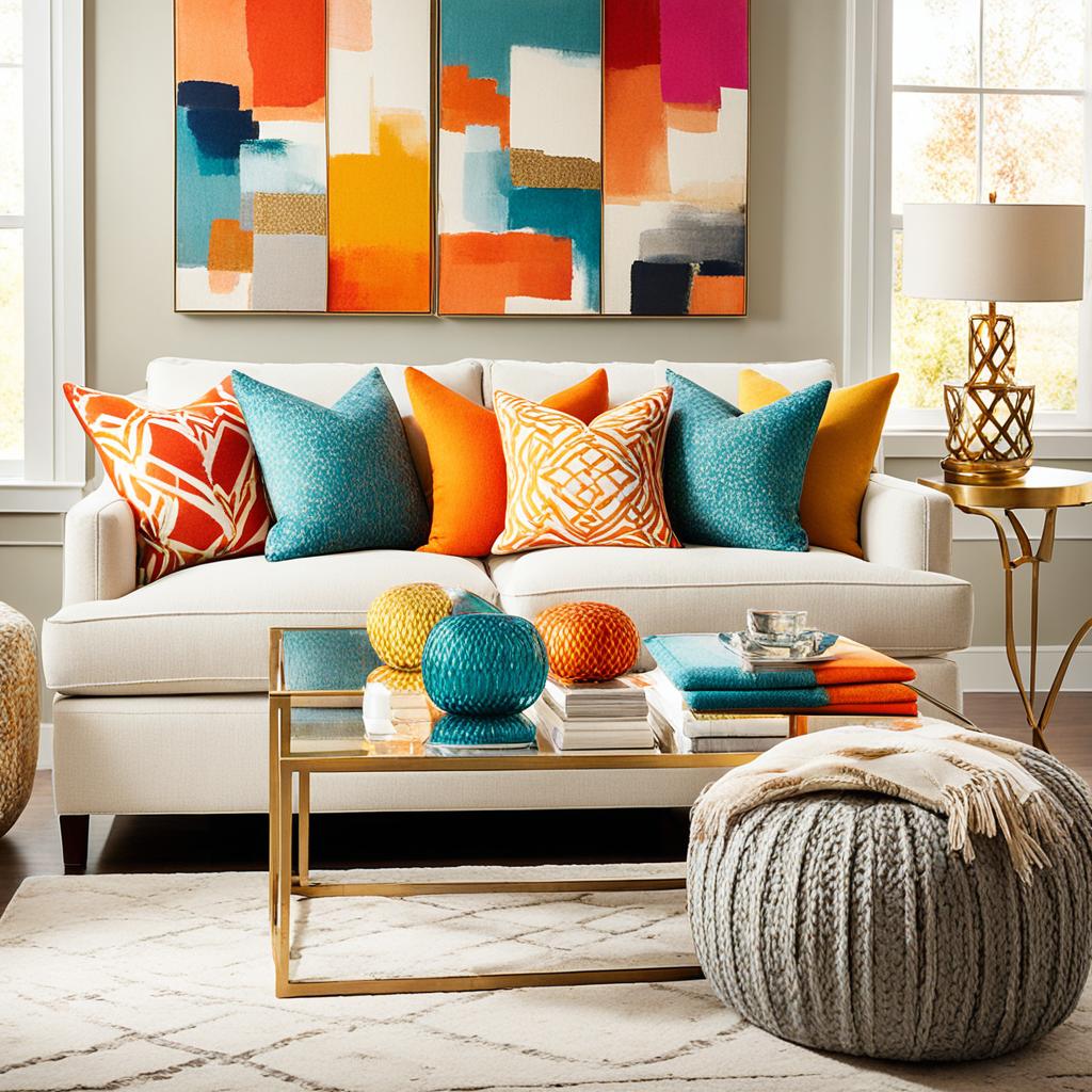 cheerful living room accents