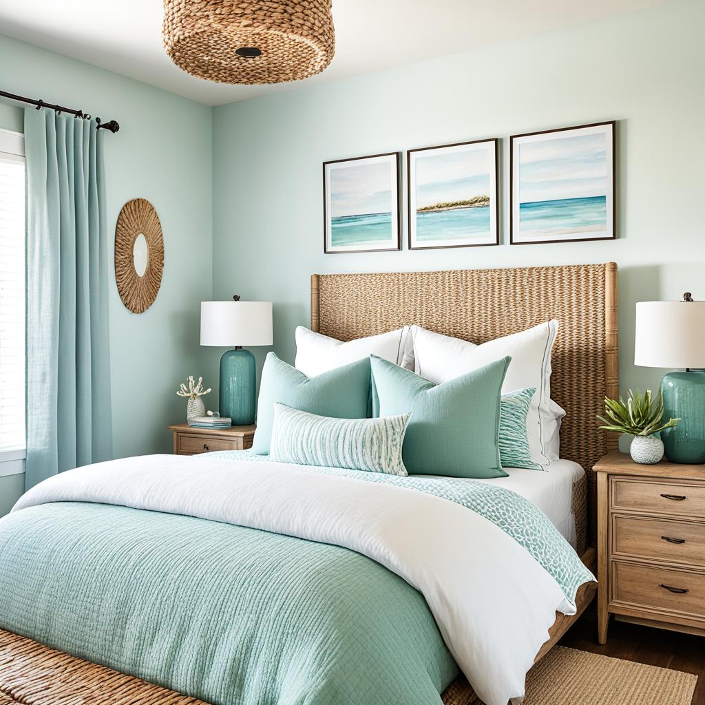 coastal chic bedroom with beach-inspired decor