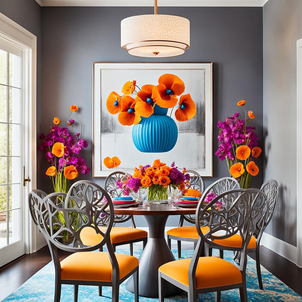 colorful dining accents