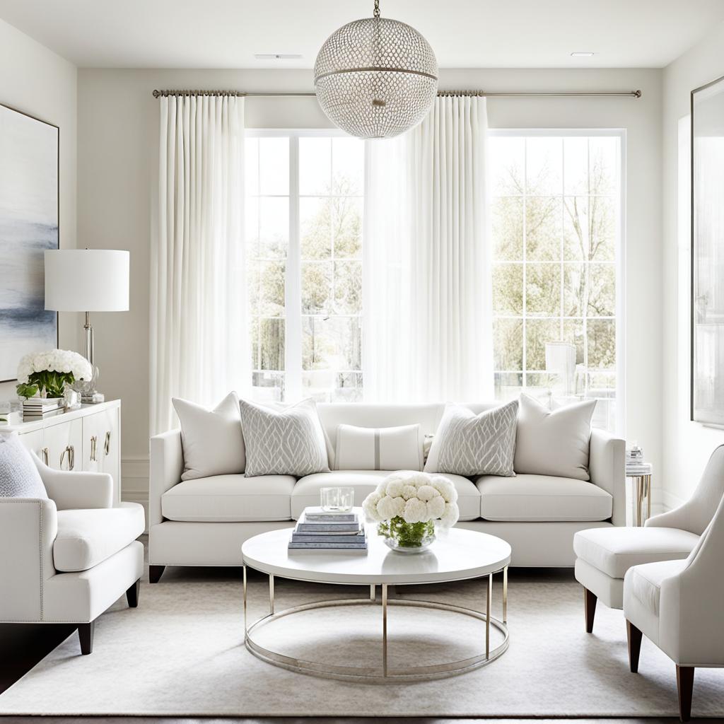 crisp white living room