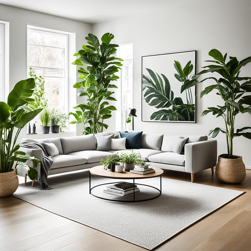 decluttered design with indoor plants