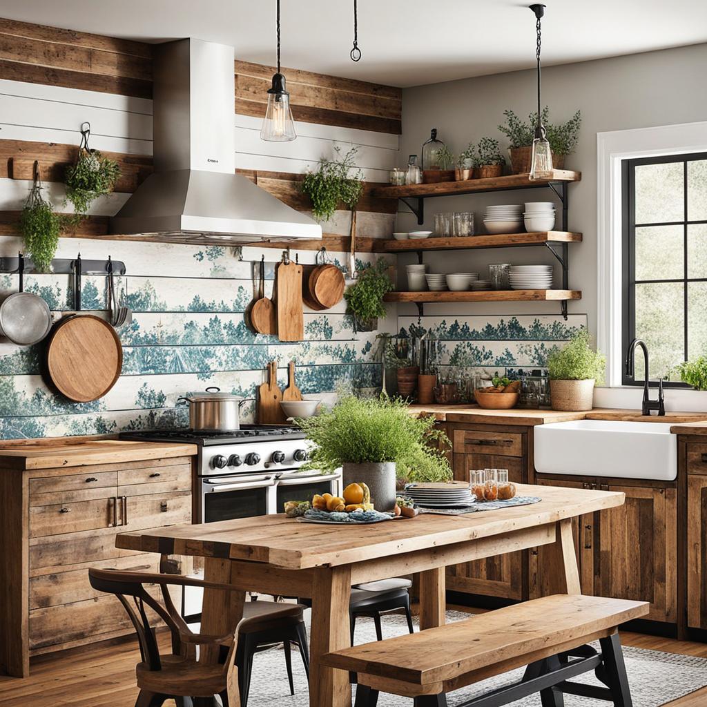 farmhouse boho blend kitchen