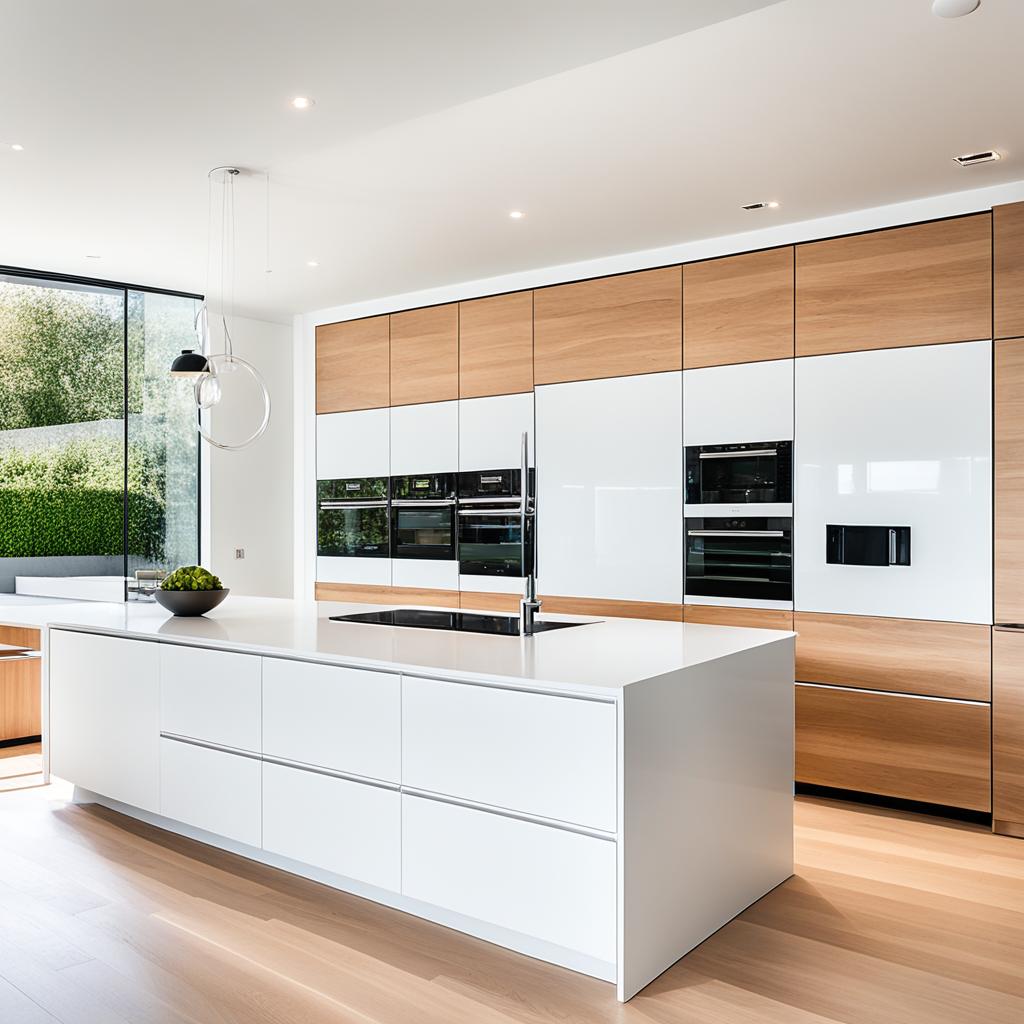 frameless kitchen cabinets with integrated handles