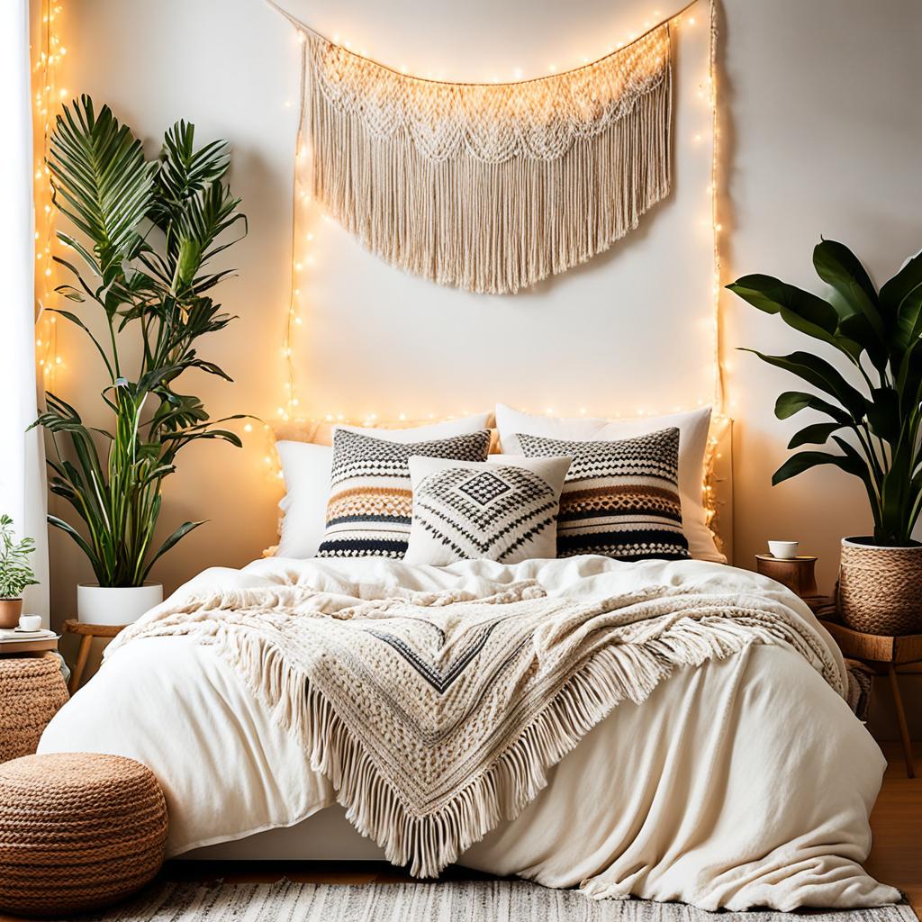 fringed textiles bedroom