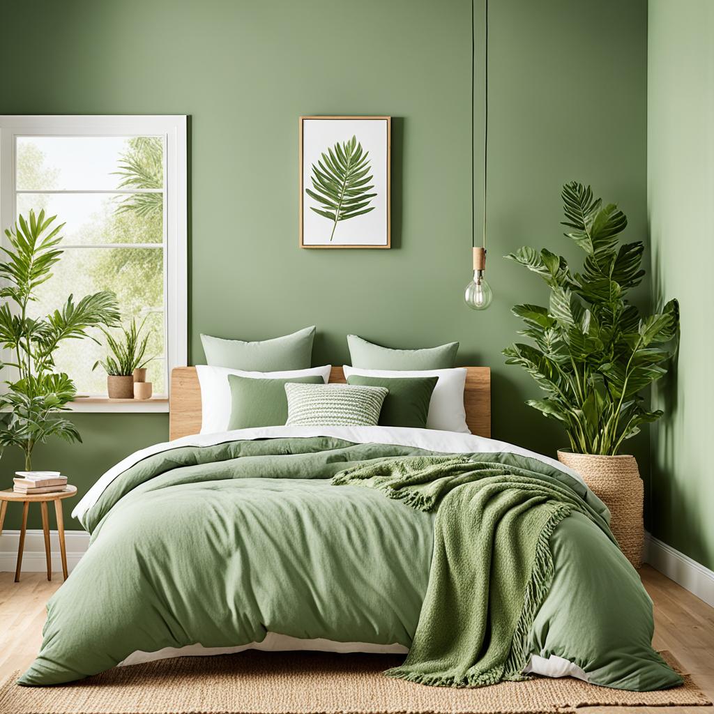 green bedroom color palette