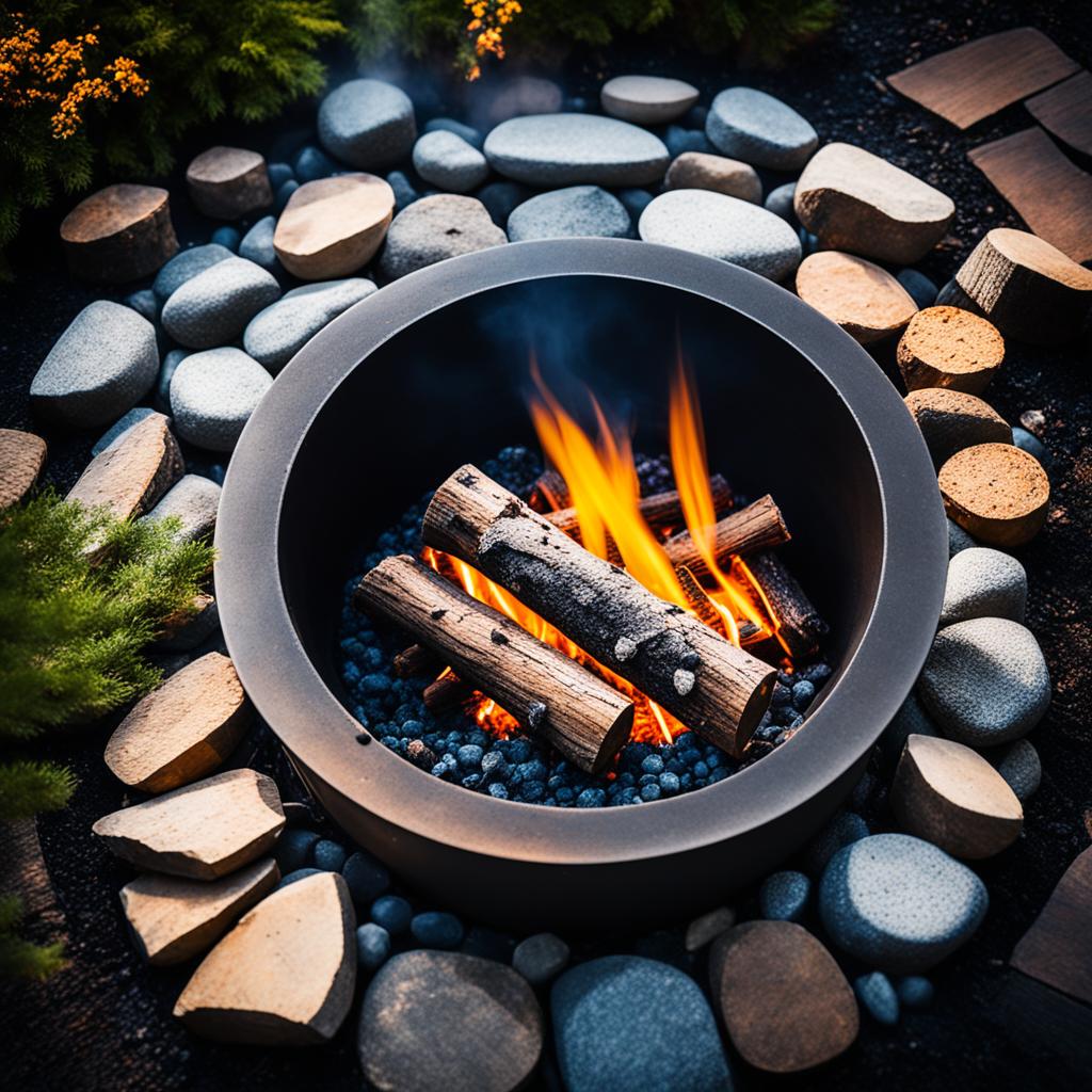 in-ground rustic fire pit