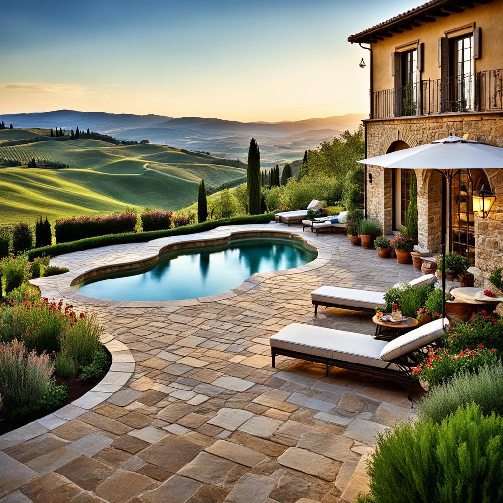 italian villa backyard