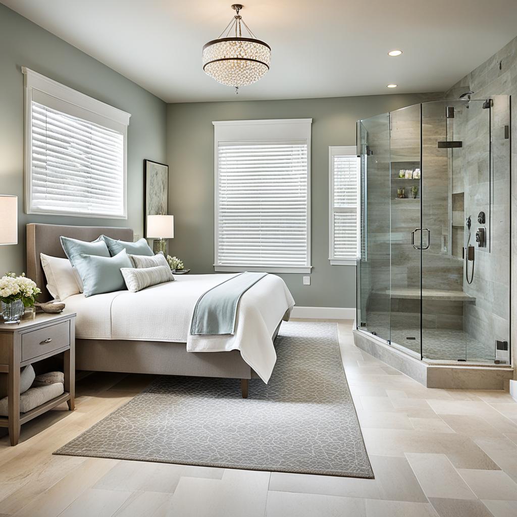 master suite with spa-like bath