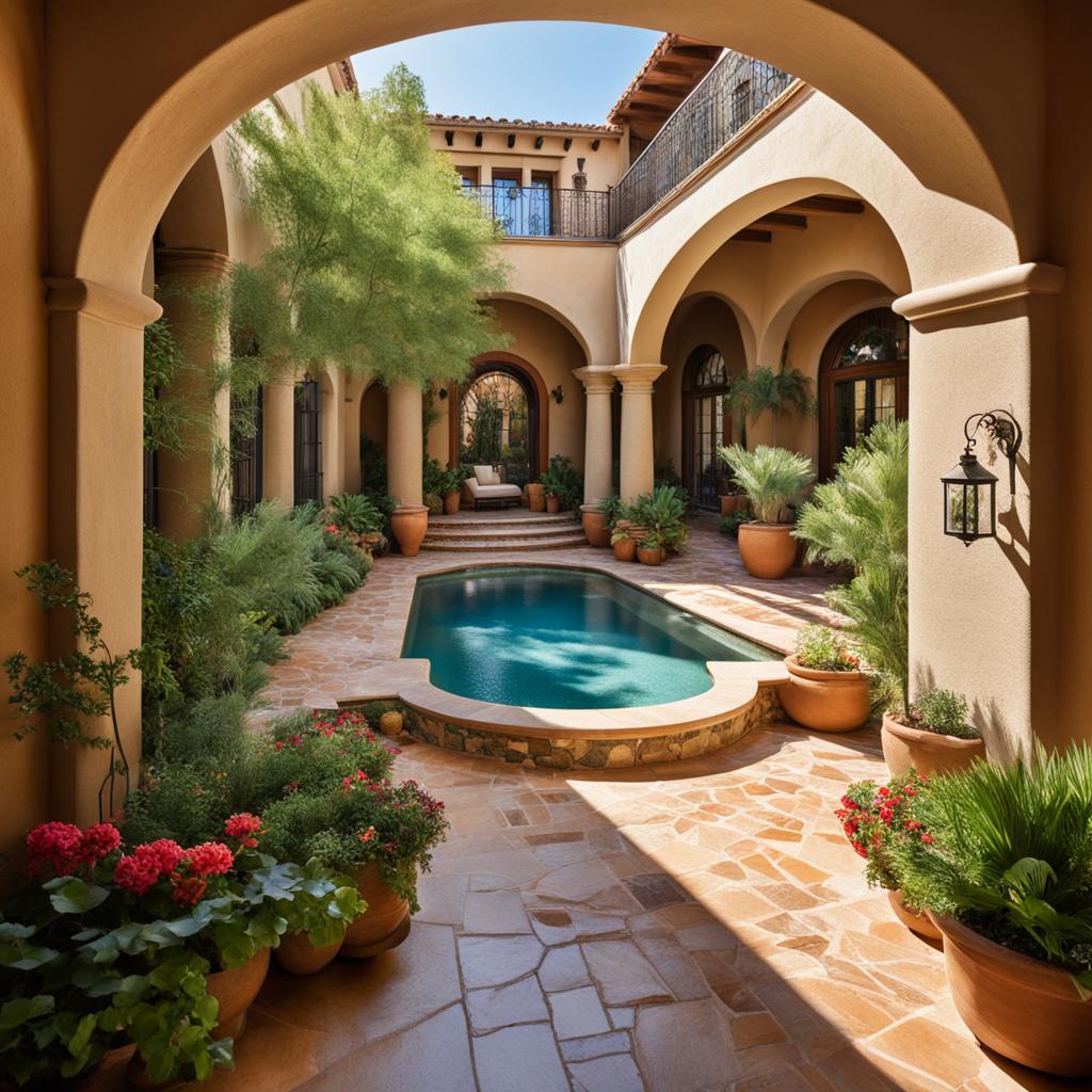 mediterranean-style courtyard design