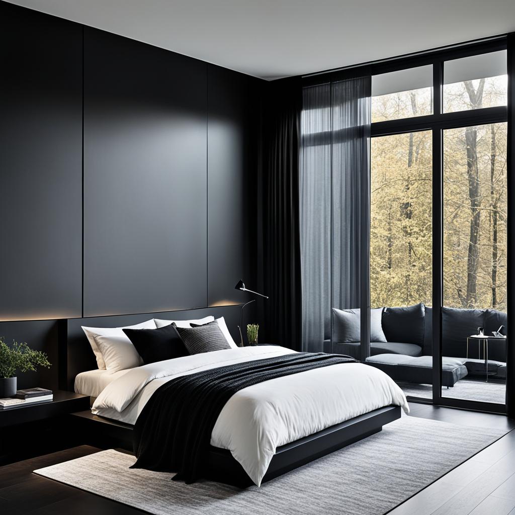 minimalist black bedroom