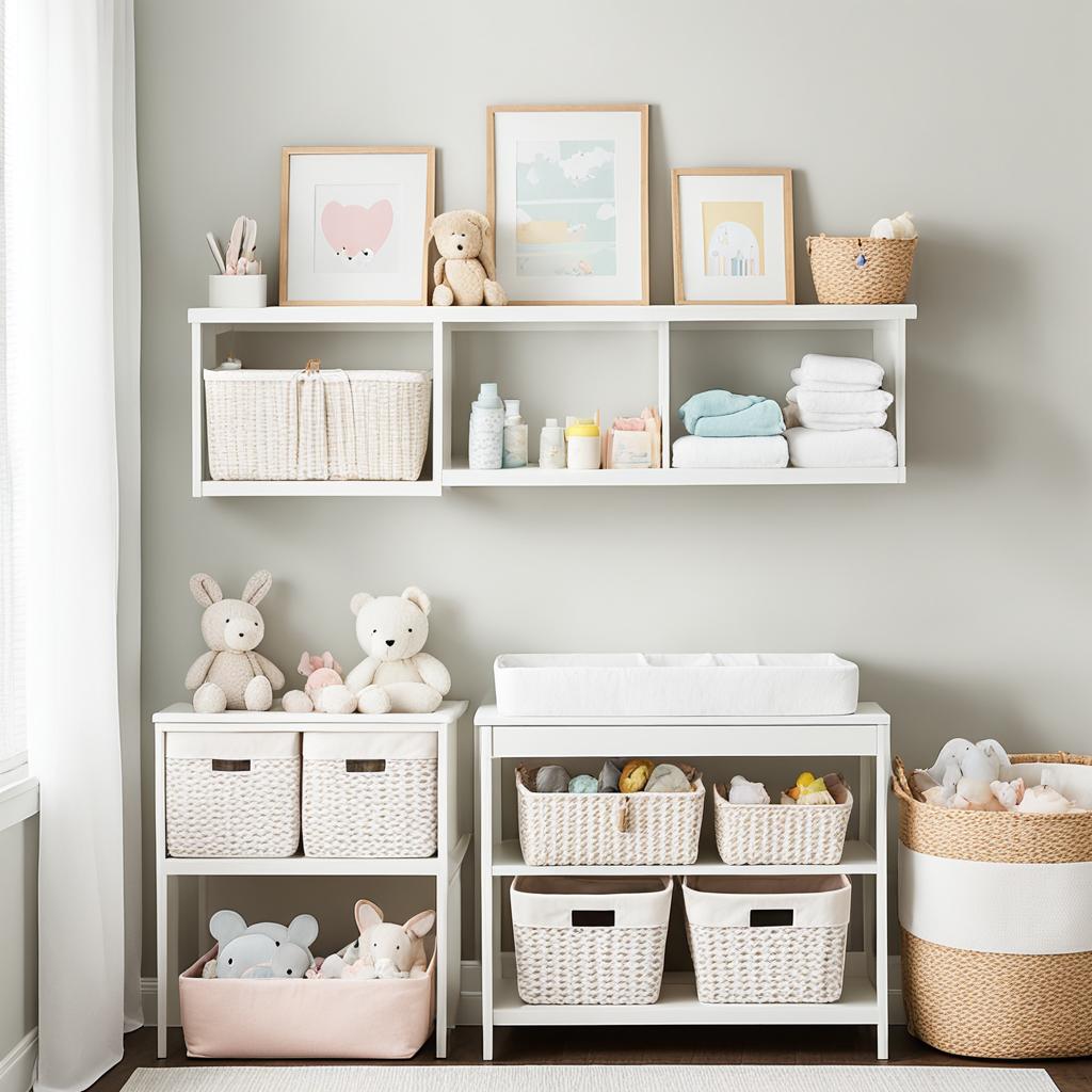 minimalist nursery storage