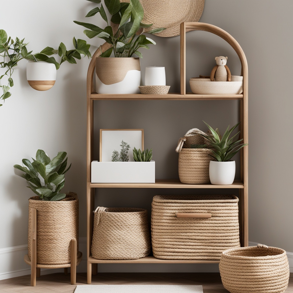 minimalist shelving in nursery