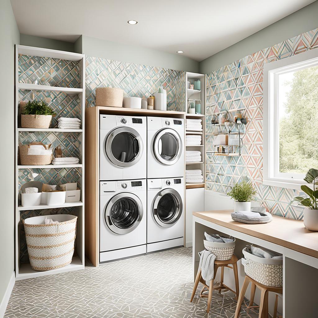 modern laundry room wallpaper