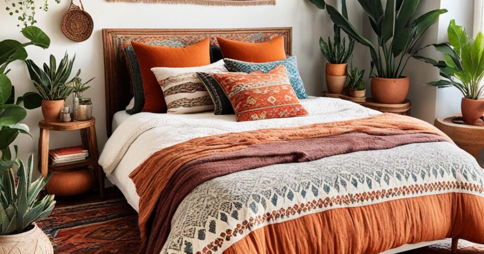 moroccan accents for boho bedroom