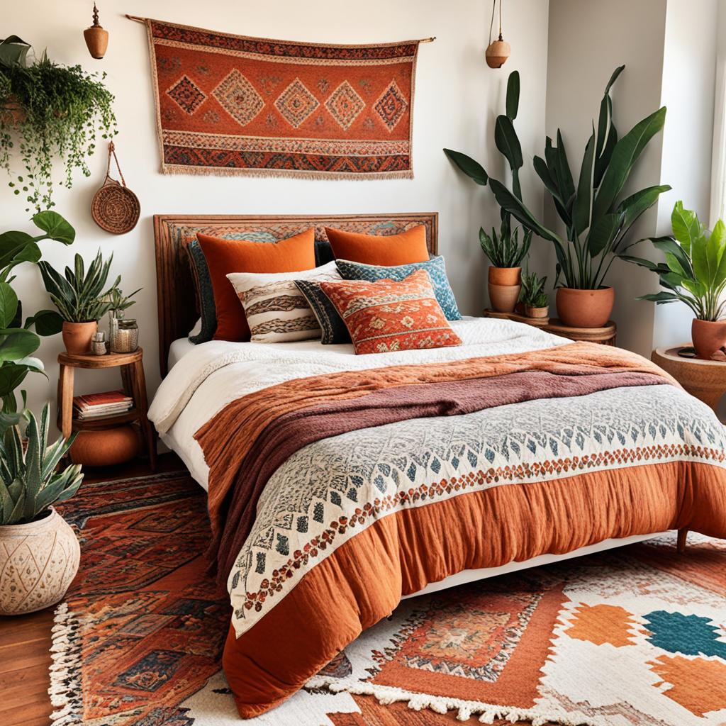 moroccan accents for boho bedroom