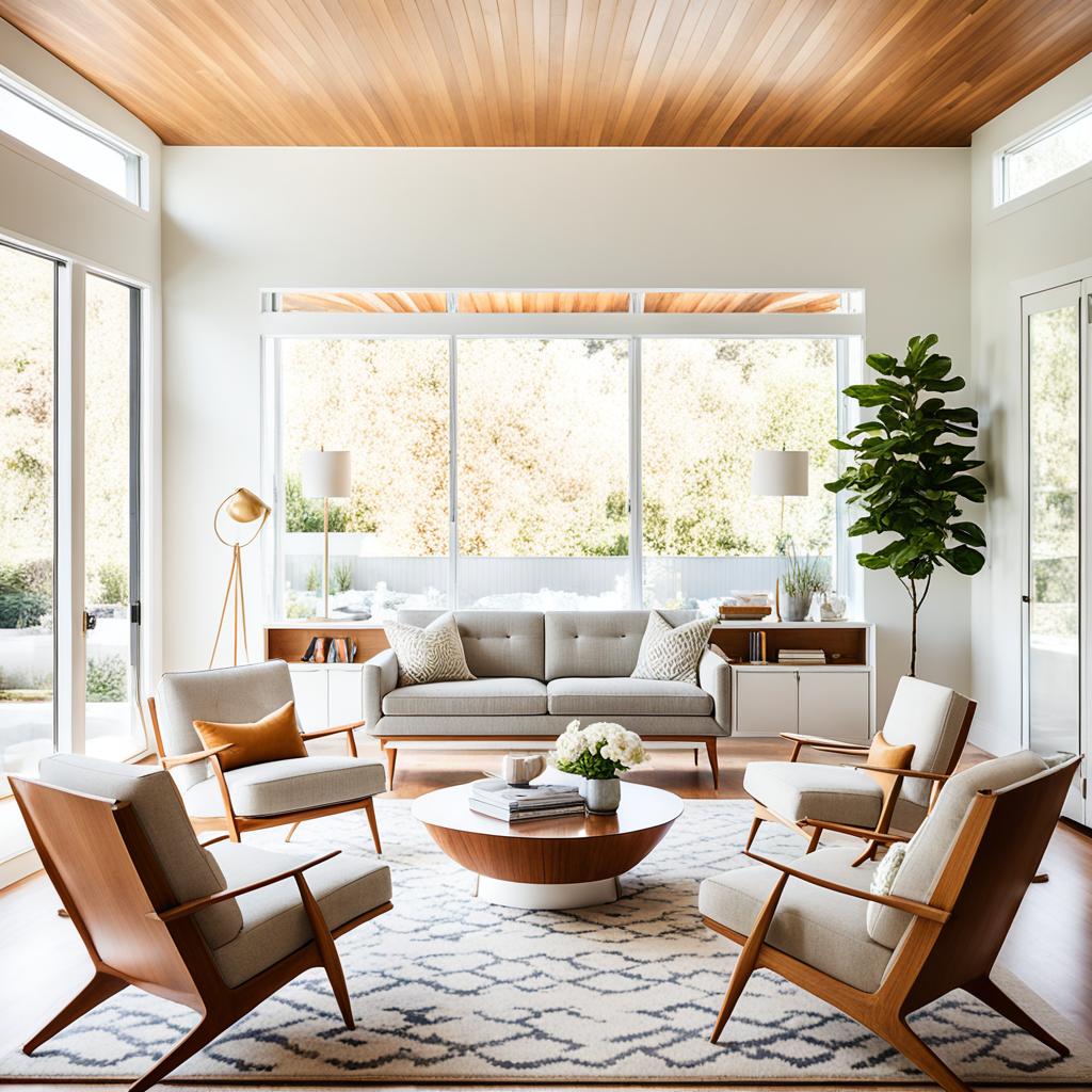 natural lighting mid-century modern