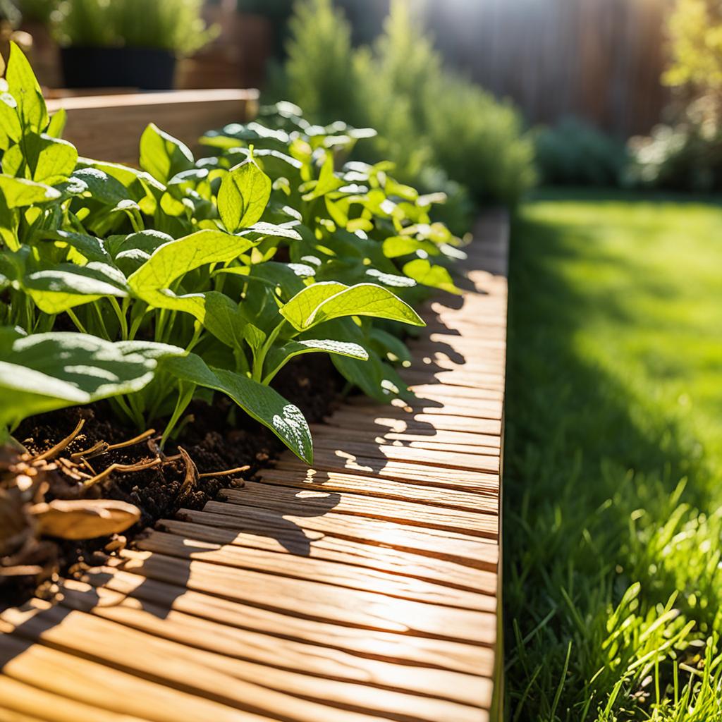 natural wood garden edging