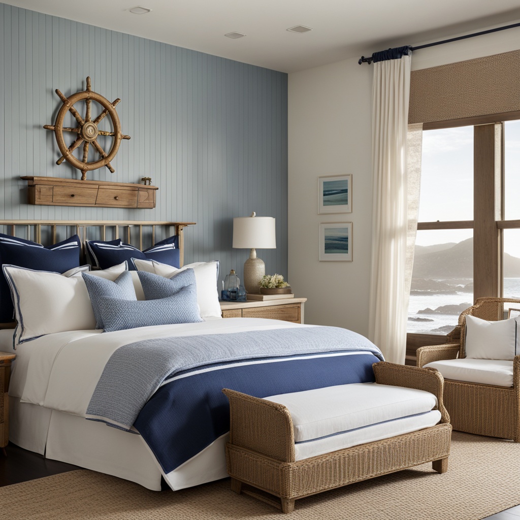 navy blue coastal bedroom