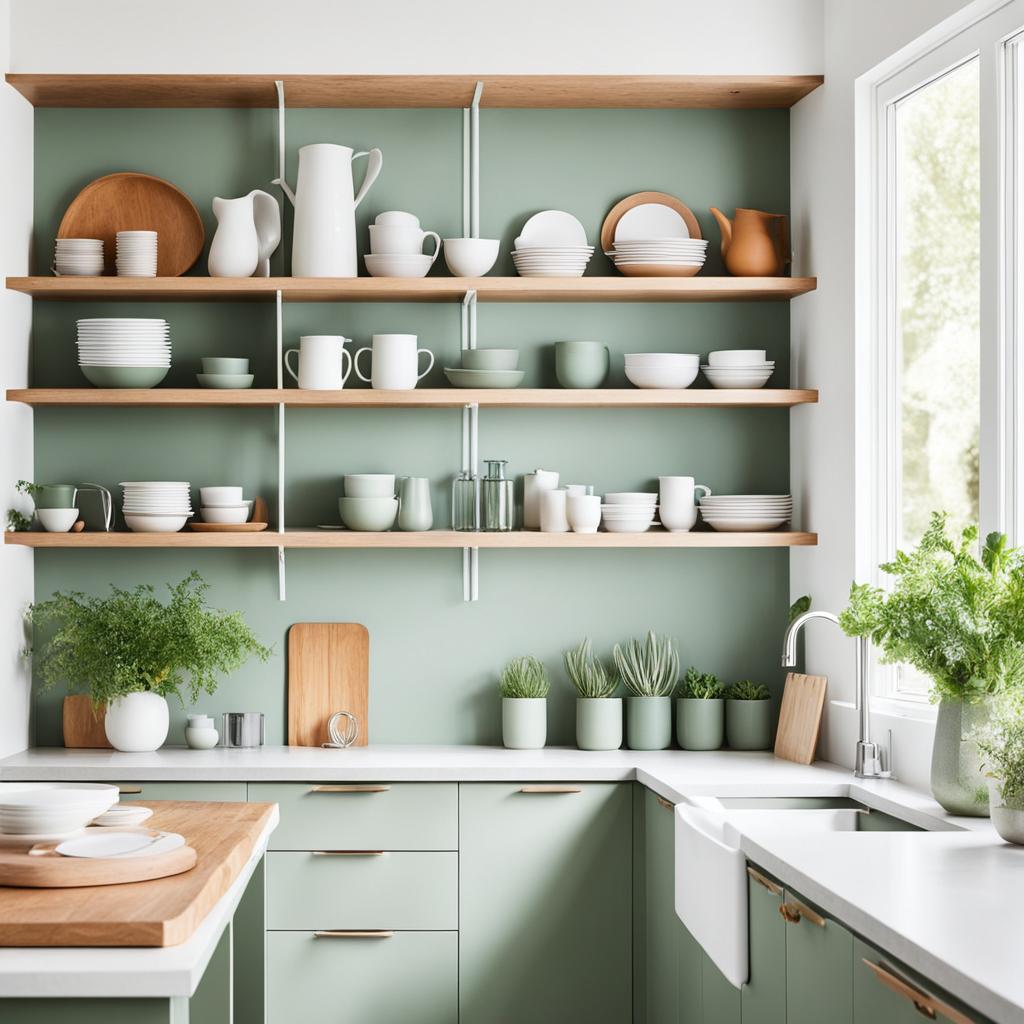 open shelving kitchen