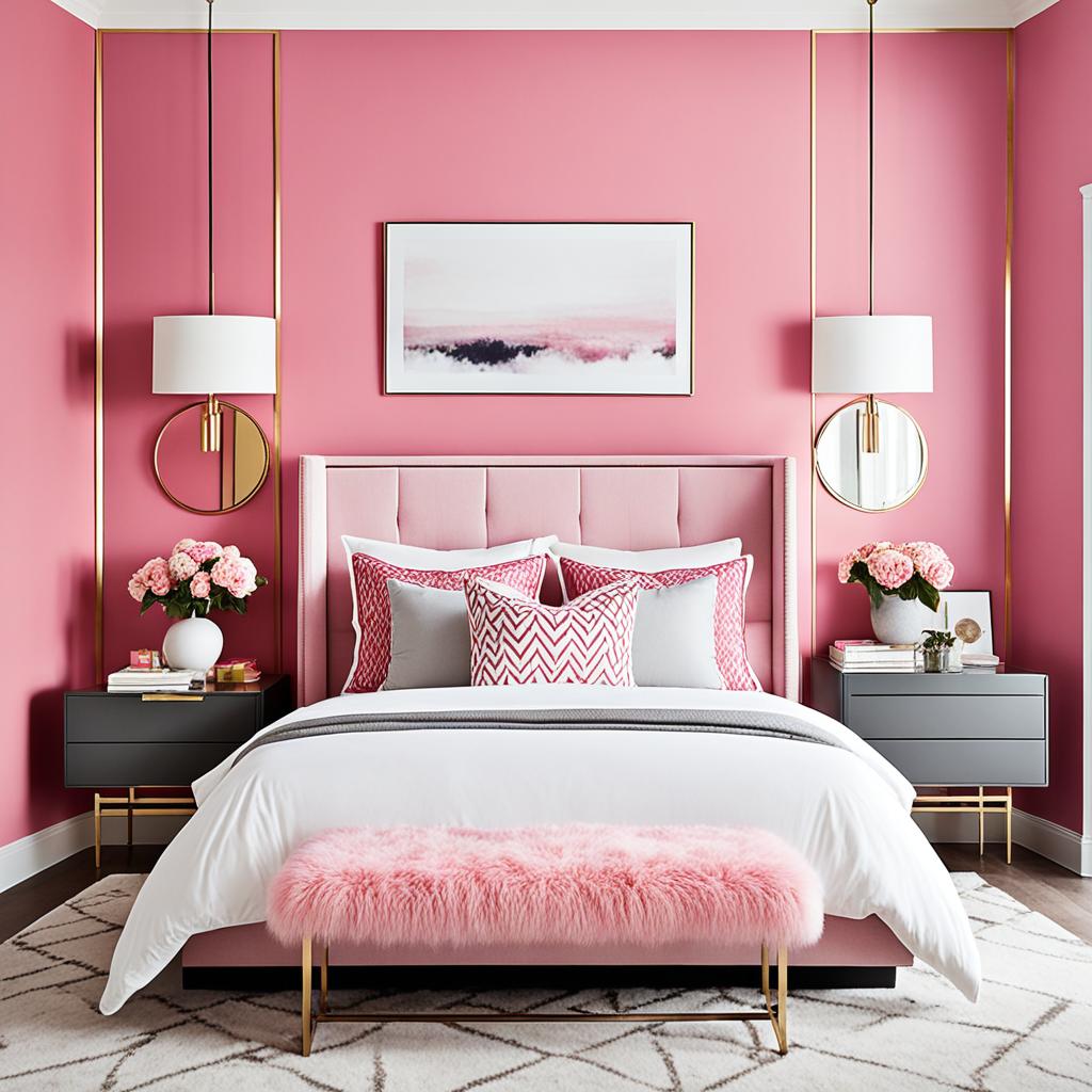 pink accent wall