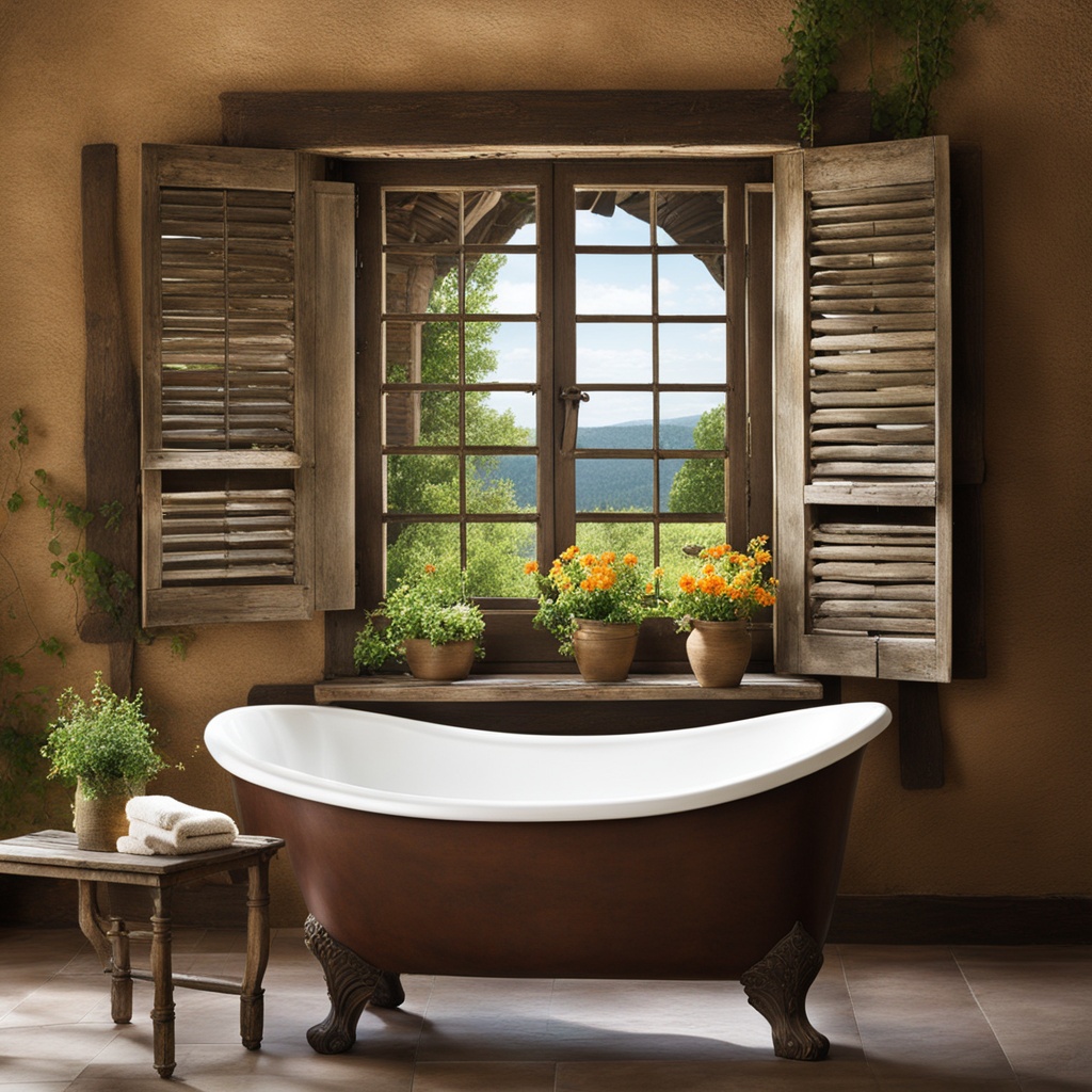 rustic bathroom window treatments