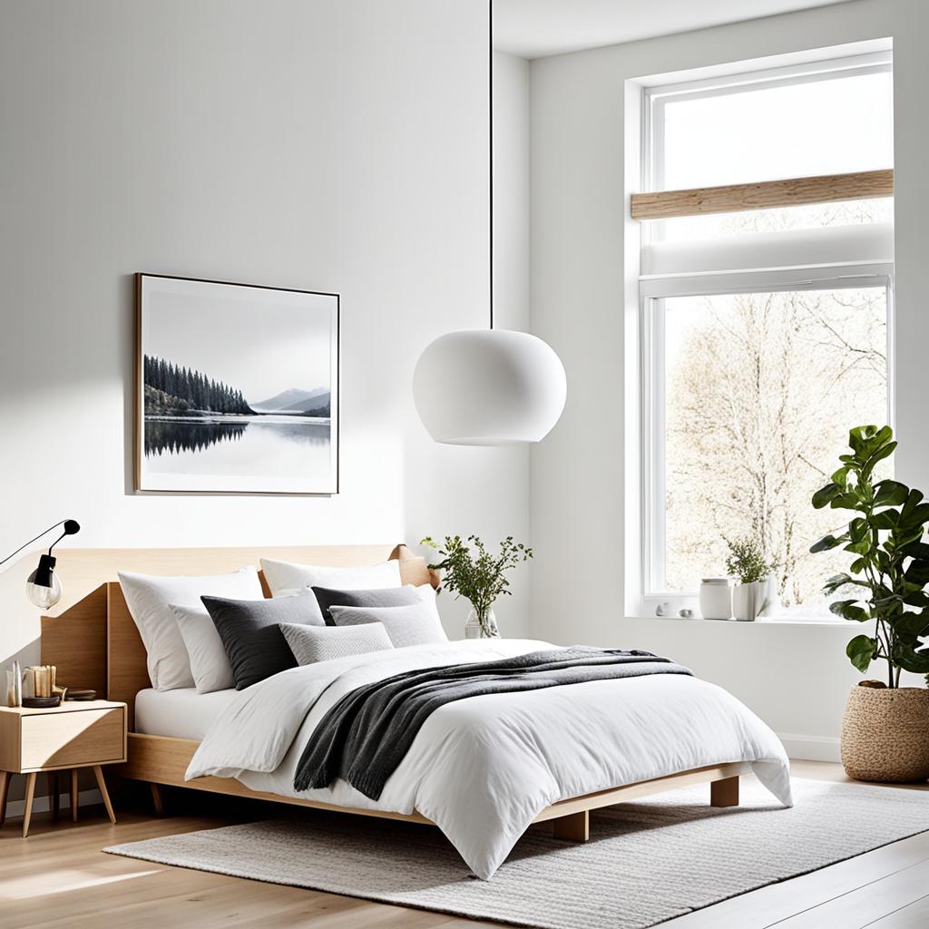 scandinavian style bedroom