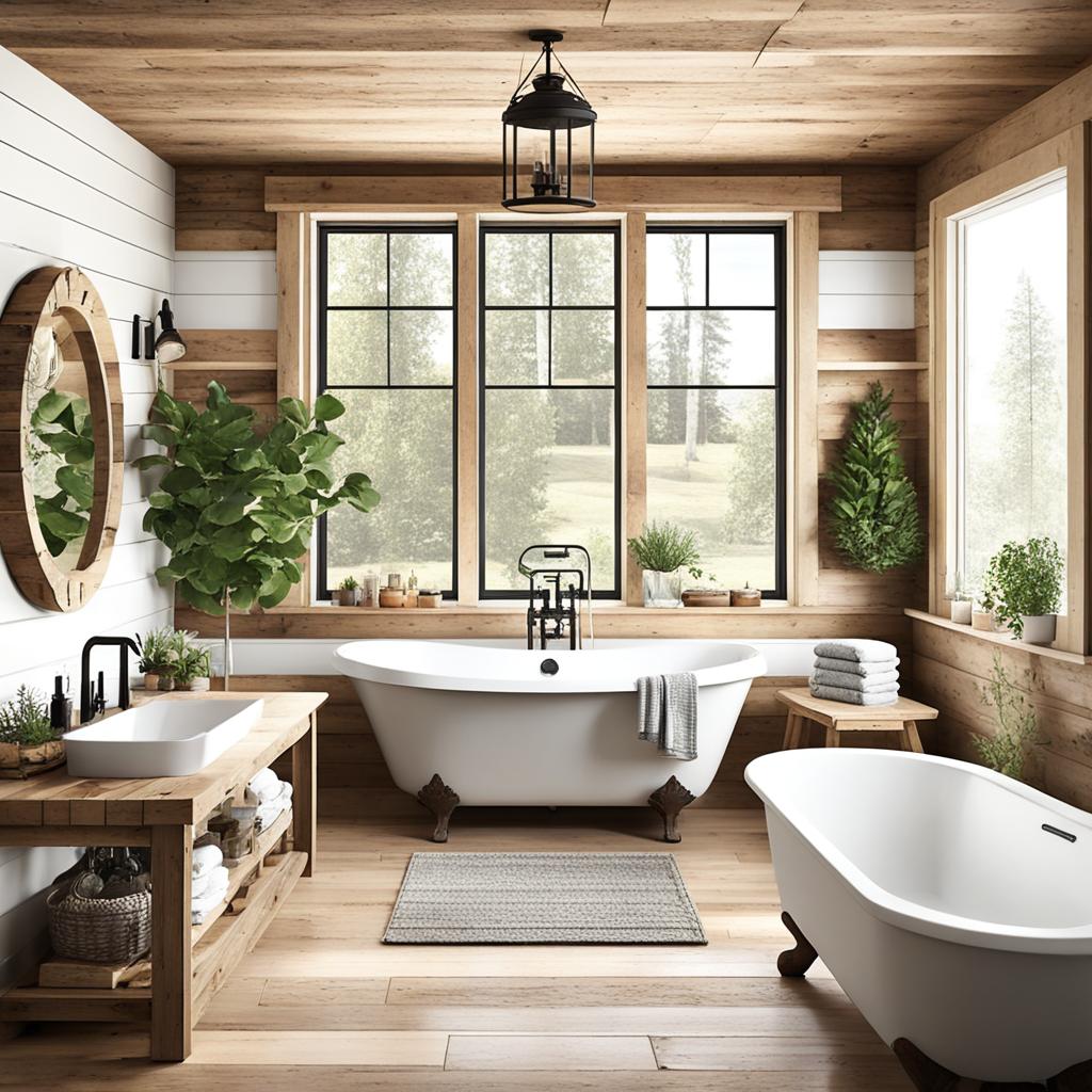 shiplap walls rustic bathroom