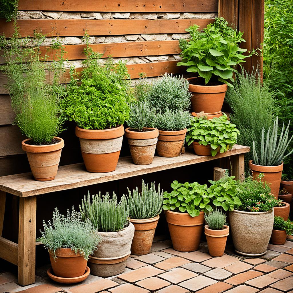 terra cotta pots and rustic charm