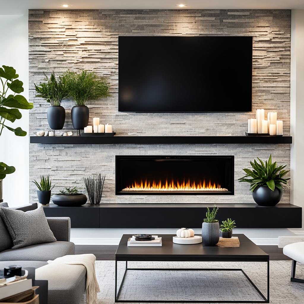 tv fireplace wall design