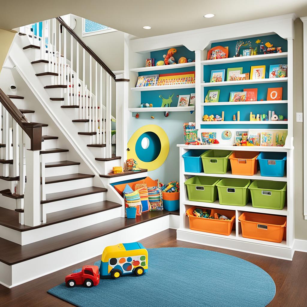 under-stairs playroom