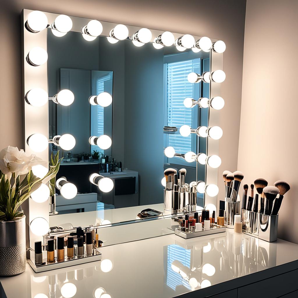 vanity mirror with Hollywood-style lights