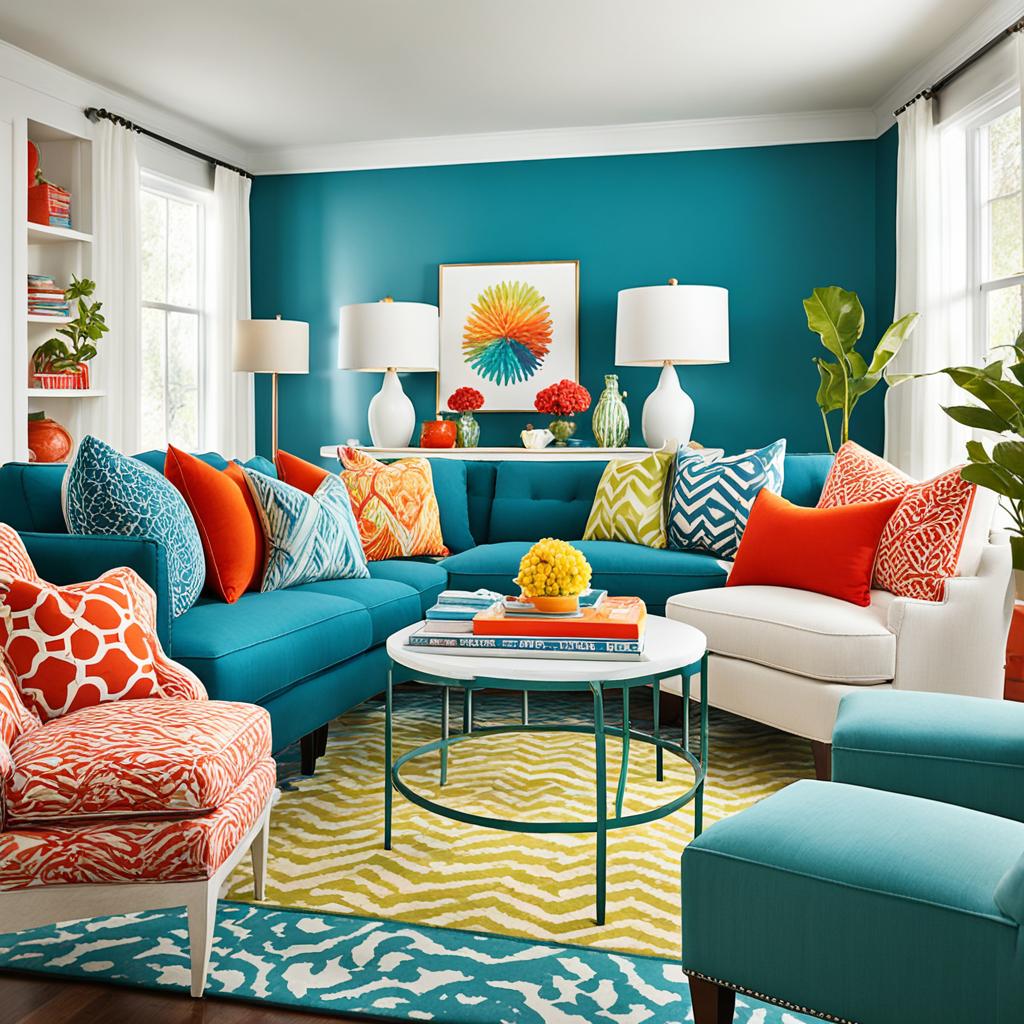 vibrant living room decor