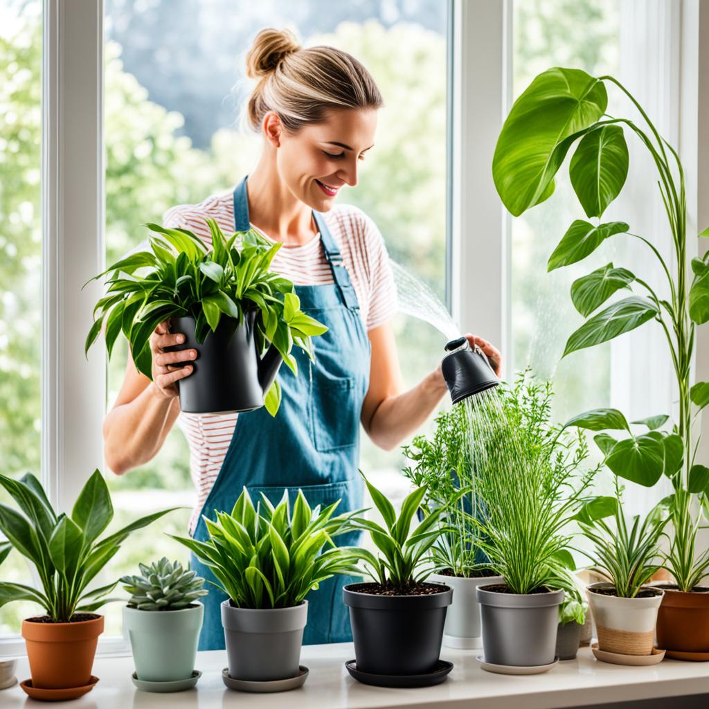 watering indoor plants