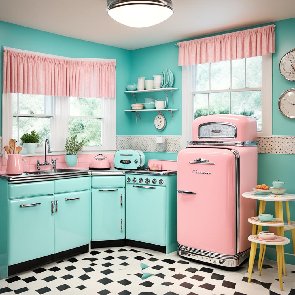 1950s kitchen with vintage appliances