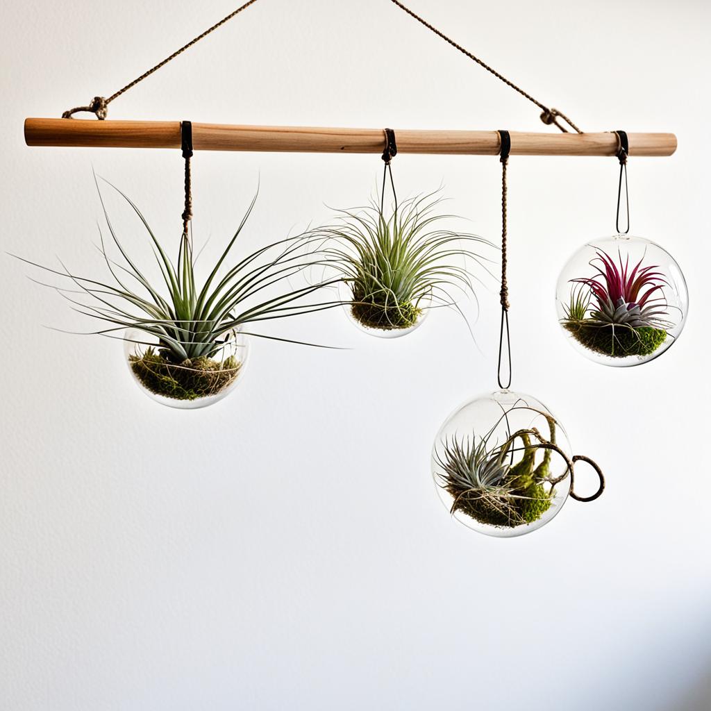 Air plants in creative indoor displays