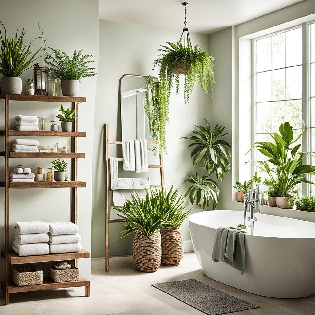 Bathroom plant decor