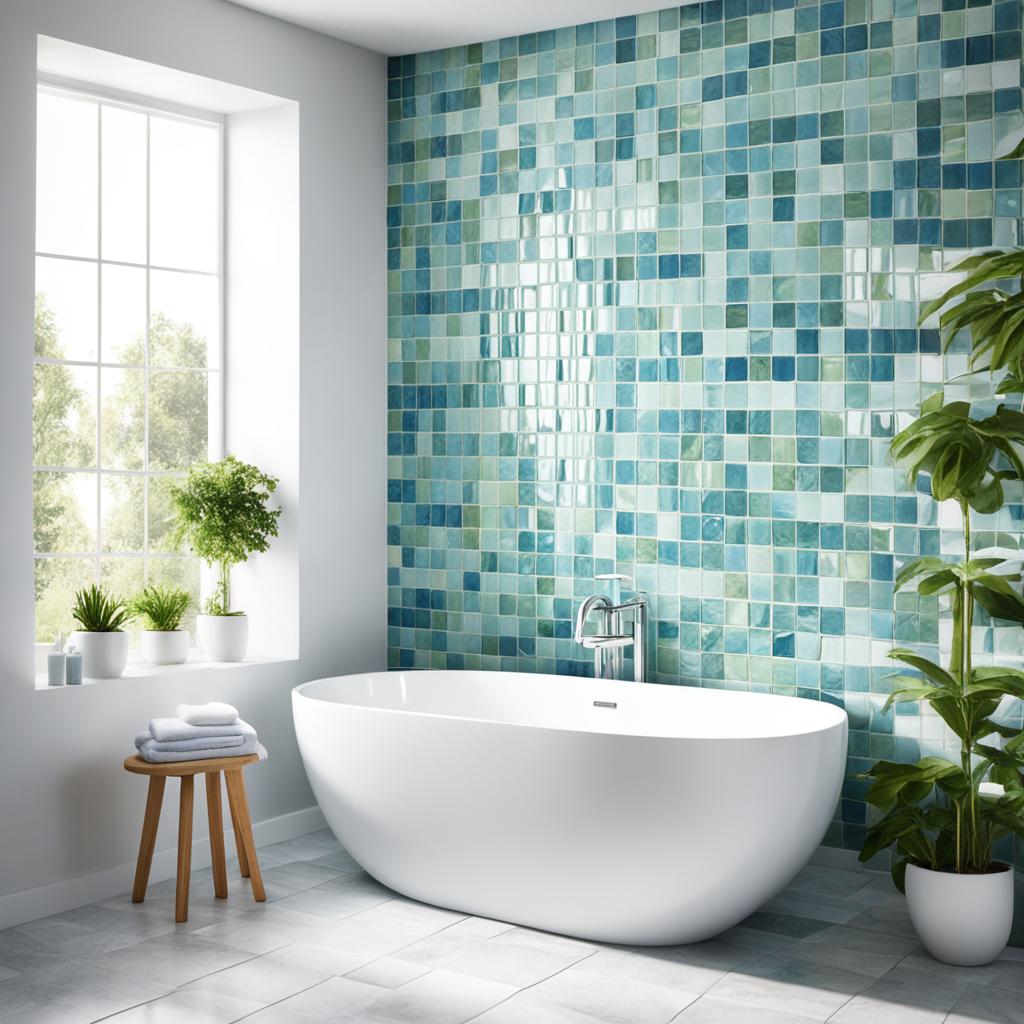 Bathroom tile accent wall