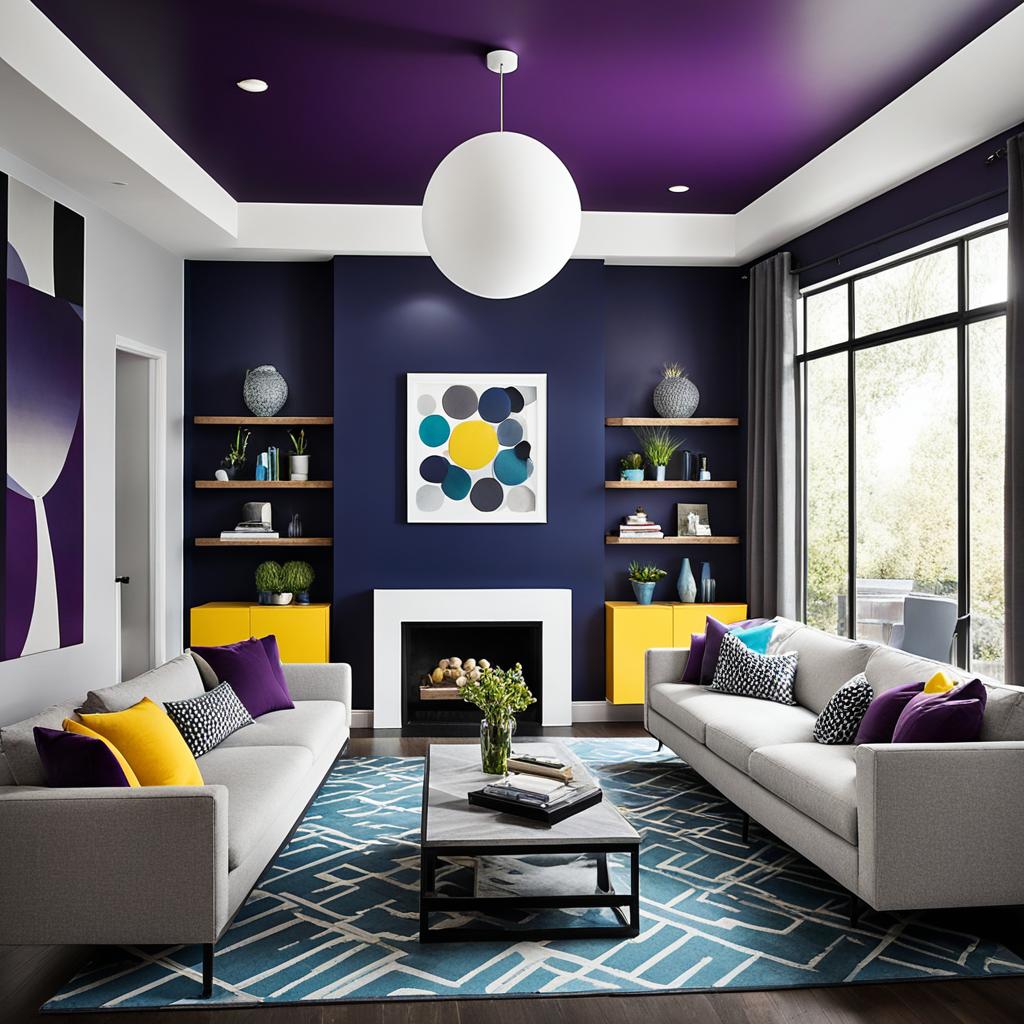 Bold accent wall in expressive interior