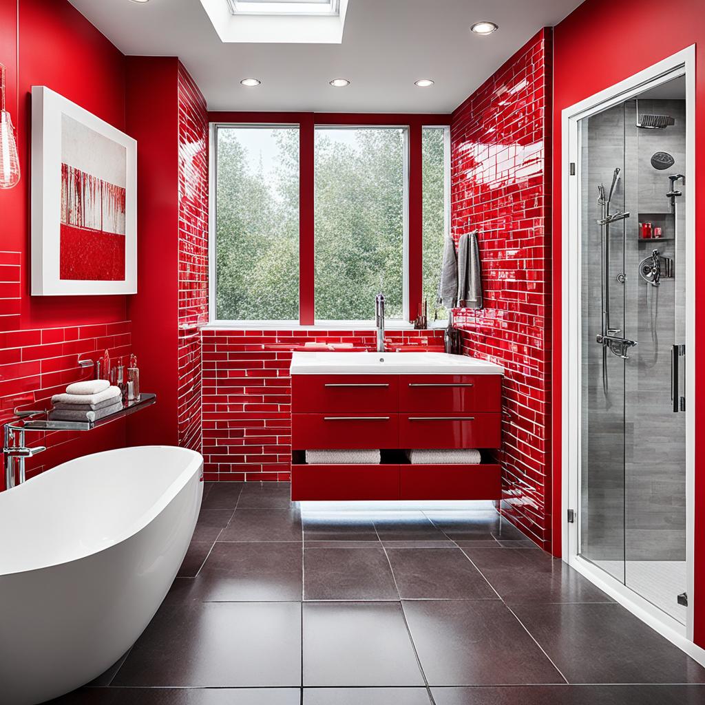 Bold red bathroom designs