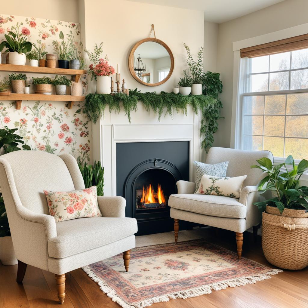 Cozy cottagecore living room