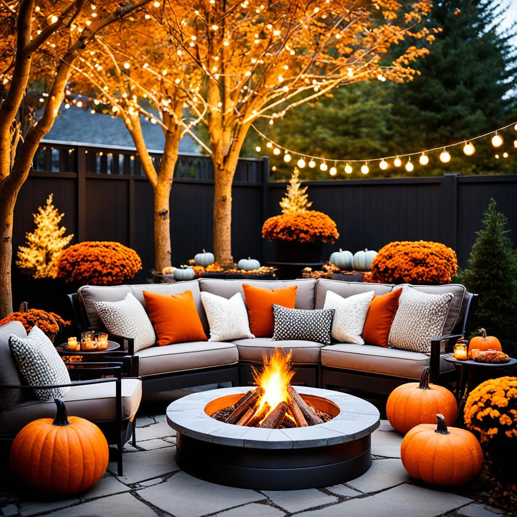 Cozy outdoor fall seating