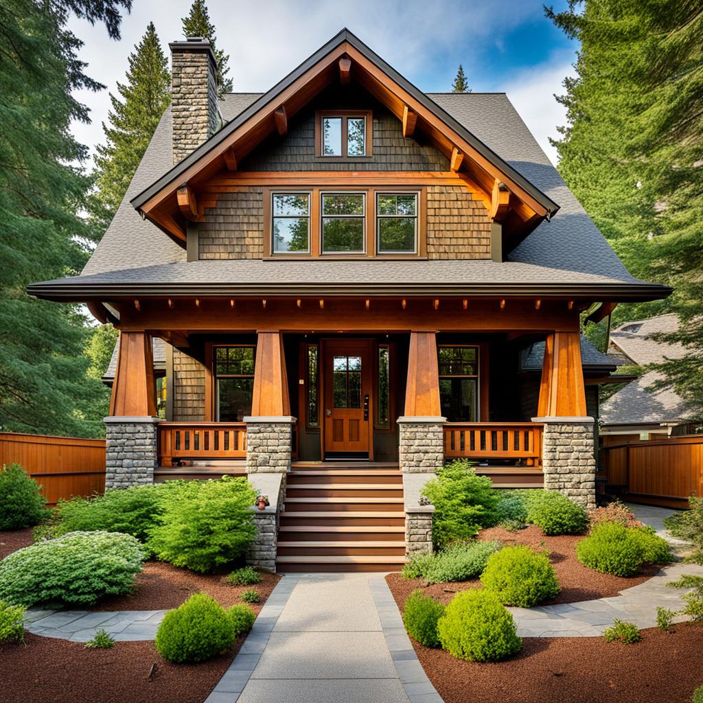 Craftsman bungalow with exposed beams