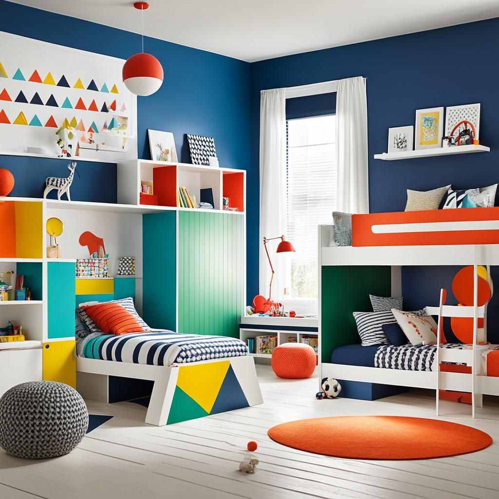 Creative color blocking in kids rooms