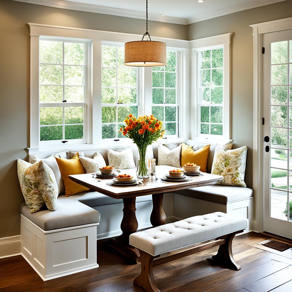 Custom L-shaped kitchen banquette seating